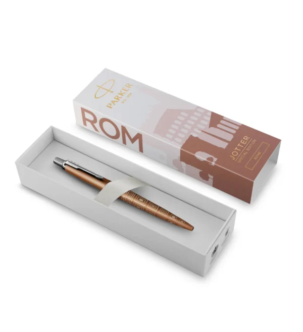 Specijalno izdanje Parker Jotter Rome olovke u originalnoj poklon kutiji s motivima arhitekture. Specijalno izdanje Parker Jotter Rome olovke u originalnoj poklon kutiji s motivima arhitekture.