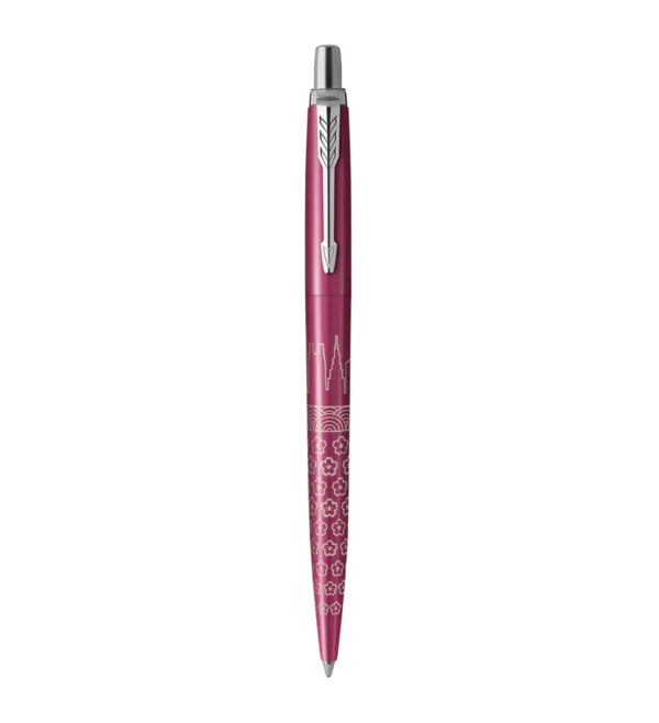 Puni prikaz Parker Jotter Special Edition Tokyo ružičaste kemijske olovke s laserskim uzorkom. Puni prikaz Parker Jotter Special Edition Tokyo ružičaste kemijske olovke s laserskim uzorkom.
